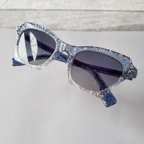 NWOT Burberry blue glitter square cat eye sunglasses - Picture 14 of 14